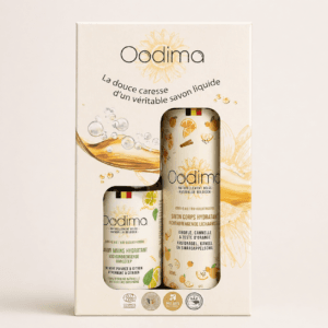 Coffret cadeau savon corps 500 ml + savon mains 250 ml